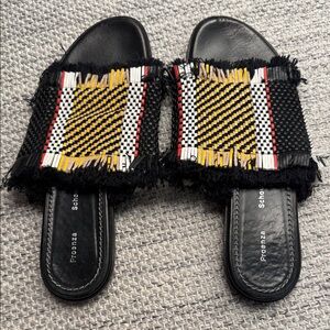 Proenza Schouler Multicolor Woven Slide Sandals